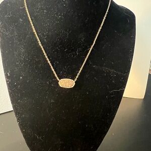 Kendra Scott rose gold druzy Pendant Necklace - Elisa